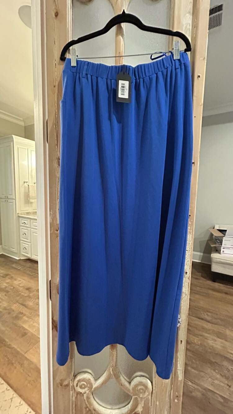 Aleeza Paris Elara Skirt Size XL COBALT BLUE Elastic Waist